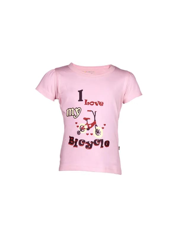 Doodle Girl's I Love My Bicycle Pink Kidswear