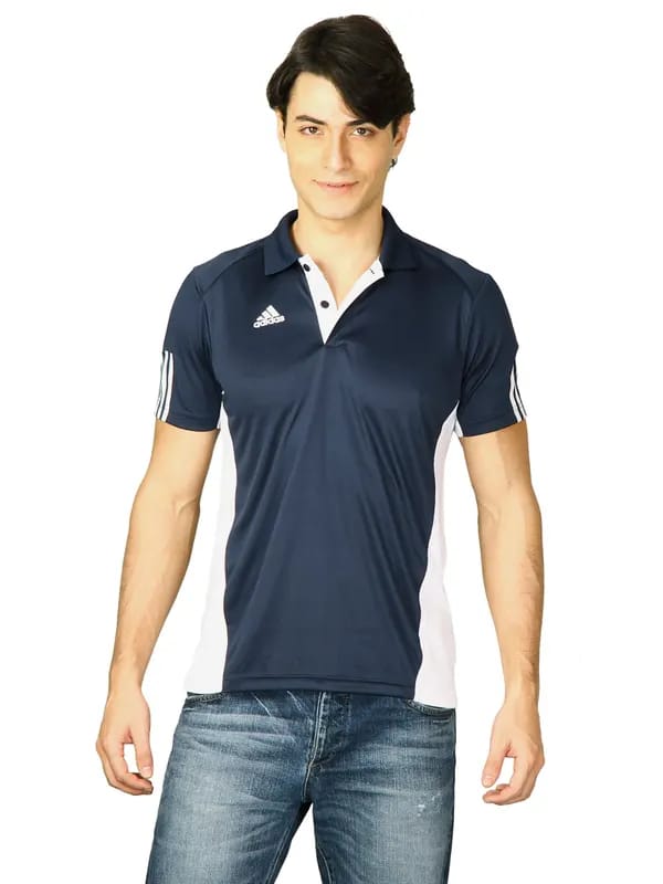 ADIDAS Men Navy Blue Polo Tshirts