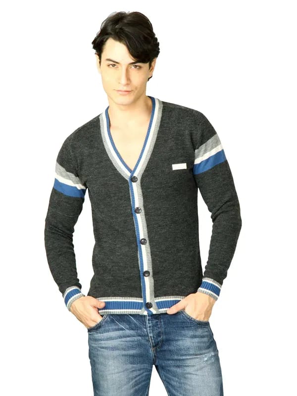 ADIDAS Men Sf Str Slv Fs Ca Grey Sweaters