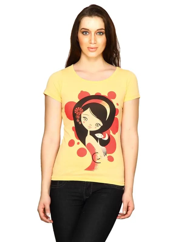 Jealous 21 Women Printed Rach Yellow Top