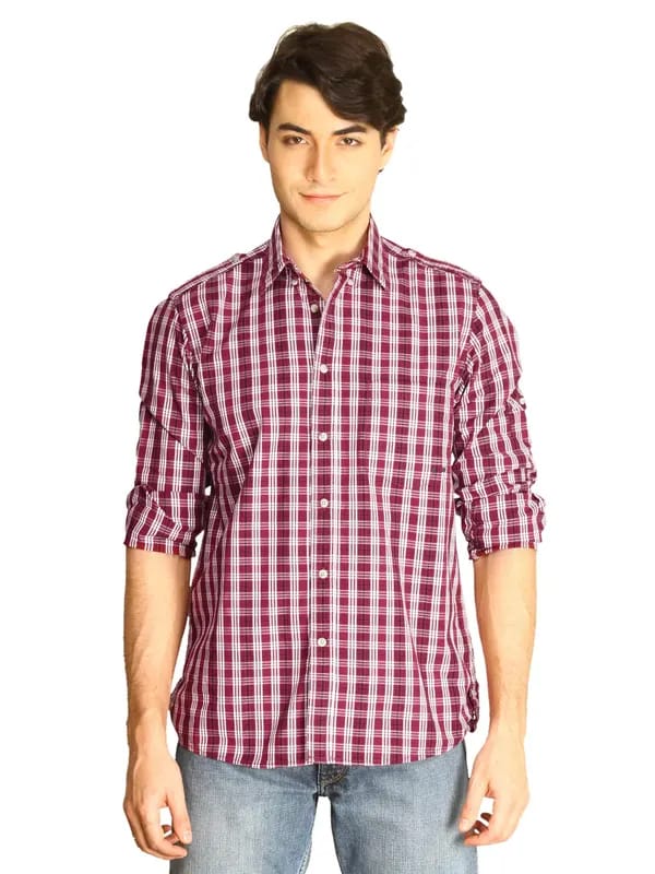 Indigo Nation Men Checks Shirt Red Shirts