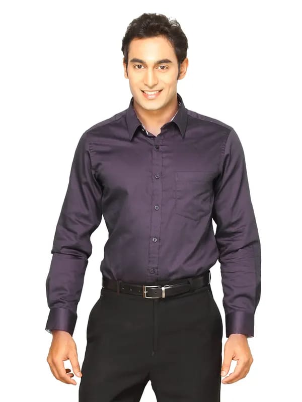 Indigo Nation Men Club Satin Hot Stepper Purple Shirts
