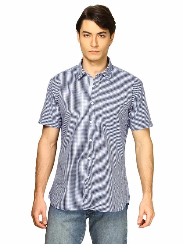 Scullers Men Navy Blue Shirt