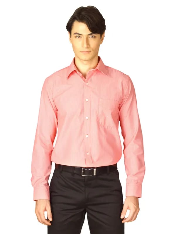Mark Taylor Men Red Striped Shirt