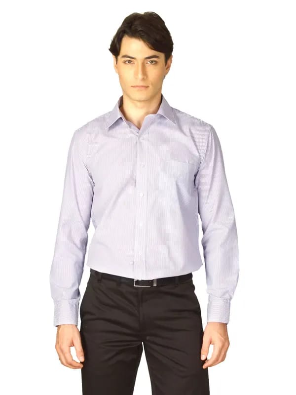 Mark Taylor Men Purple Striped Shirt
