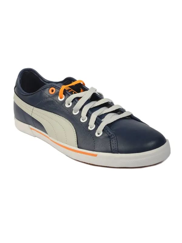 Puma Unisex Benecio Leather Drip Indigo Blue Casual Shoes