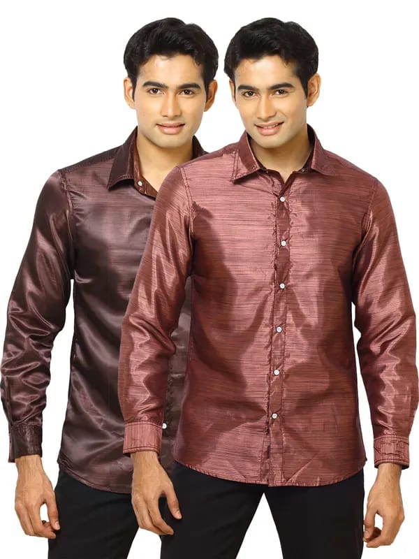 Indigo Nation Men Reversible Bling Red Shirts