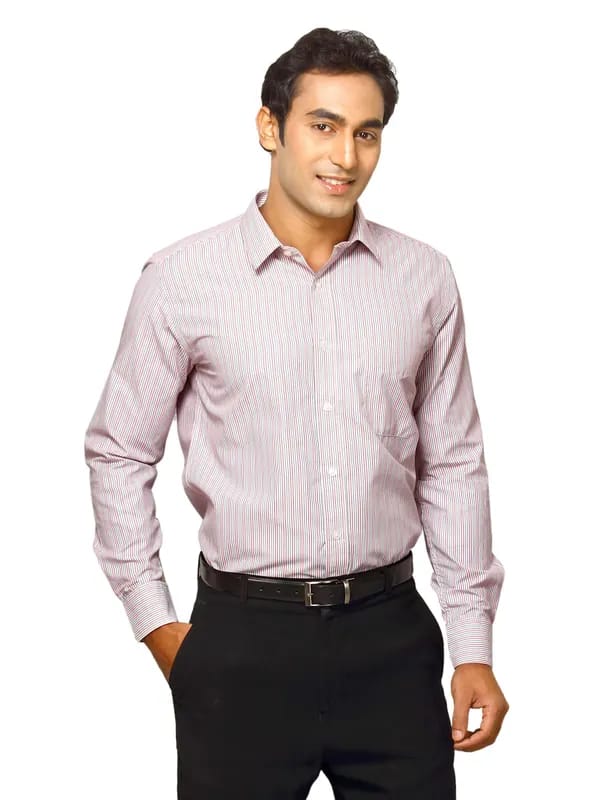 Mark Taylor Men Pink Striped Shirt