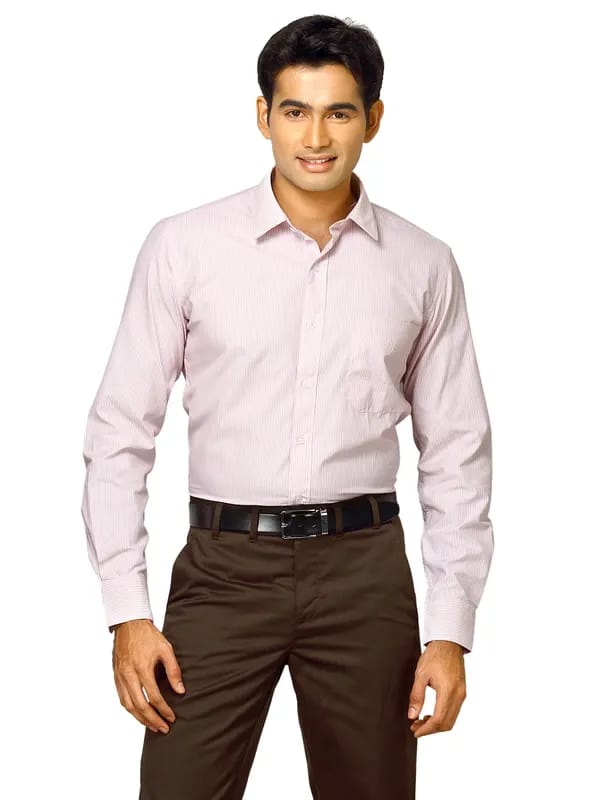 Mark Taylor Men Blue Striped Shirt