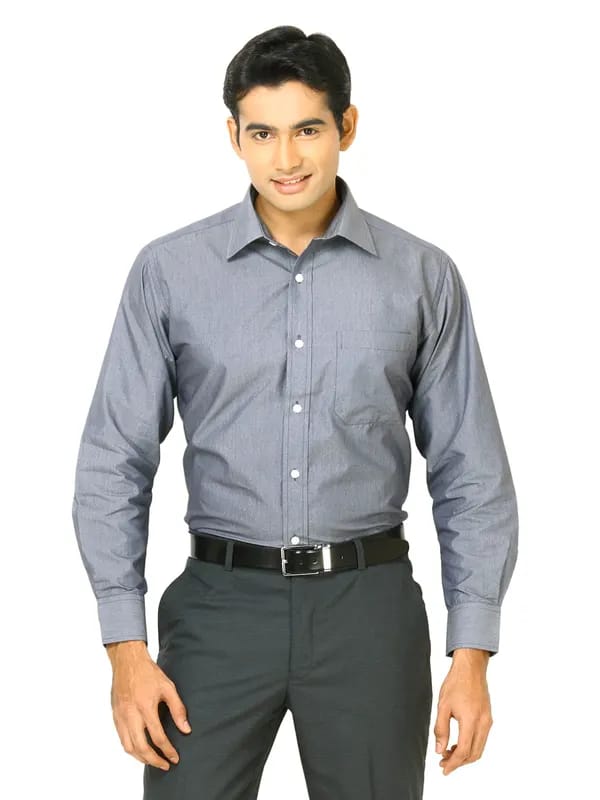 John Miller Men Solid Grey Shirt