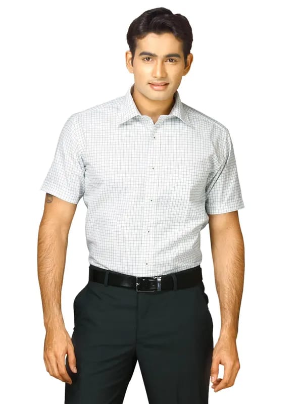 John Miller Men Green white check Purple Shirts
