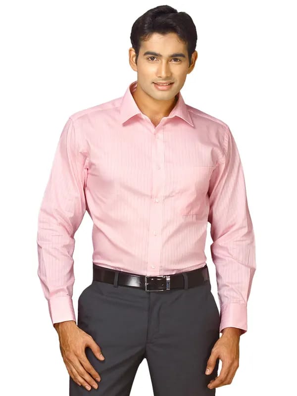 John Miller Men Pink Solid Shirt