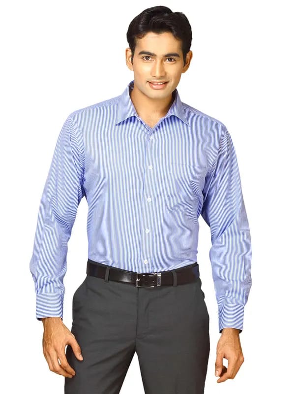 John Miller Men Stripes Blue Blue Shirts