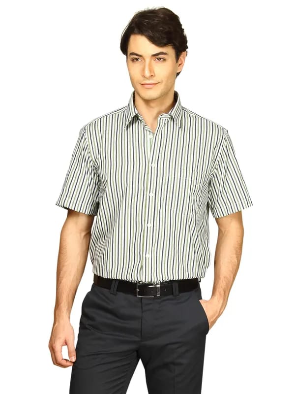 Indigo Nation Men Stripes White Shirts