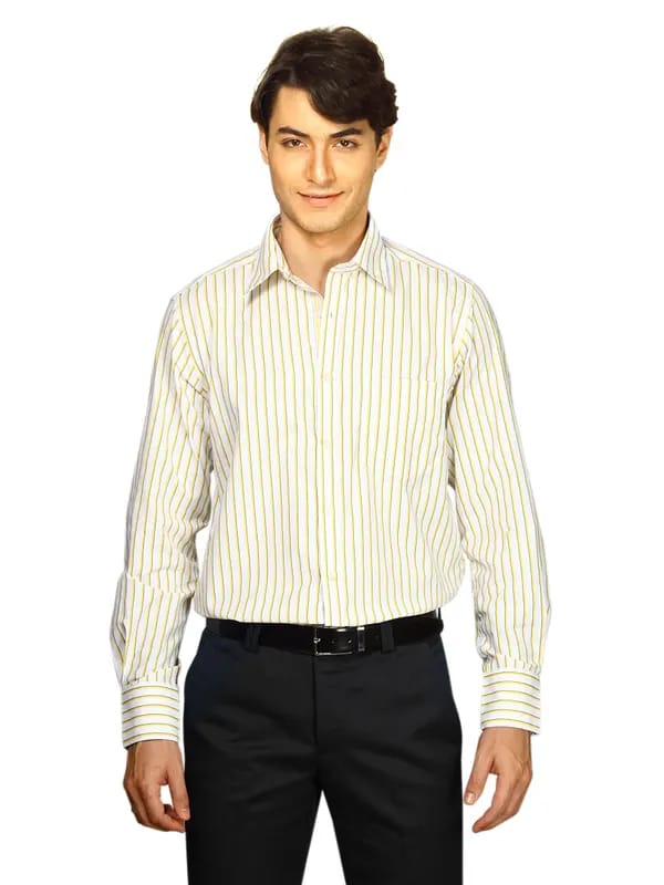 Indigo Nation Men Stripes Yellow Shirt