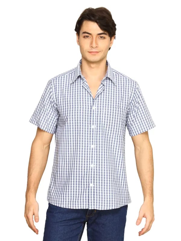 Indigo Nation Men Checks Shirt Blue Shirts