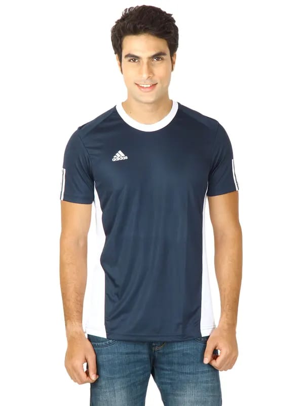 ADIDAS Men Navy Blue T-shirt