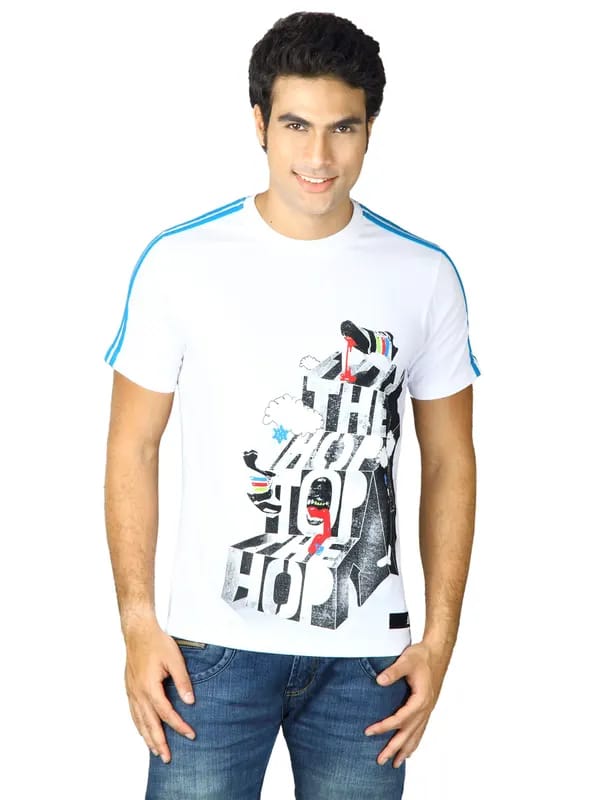 ADIDAS Men Bnce Hop White Tshirts