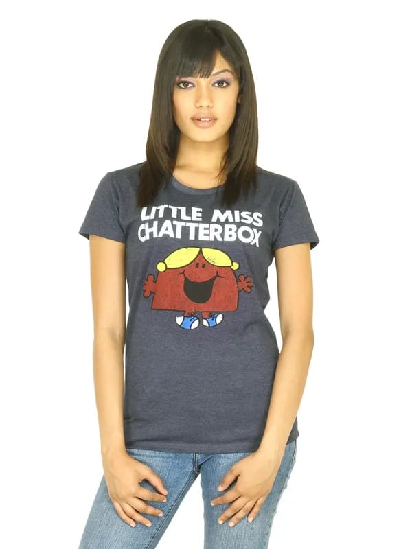 Little Miss Women Printed Navy Blue T-shirt