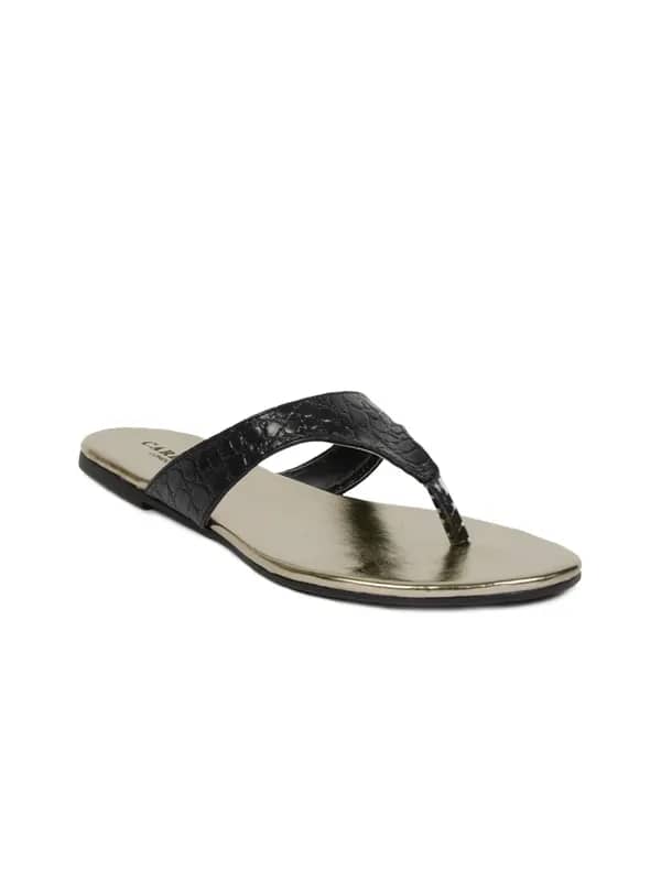 Carlton London Women Casual Black Slippers
