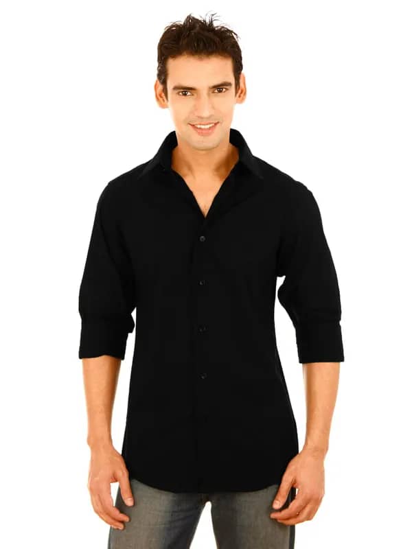 United Colors Of Benetton Men Summer Black Shirts