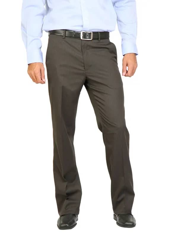 Arrow Men Stripes Coffee Brown Trousers