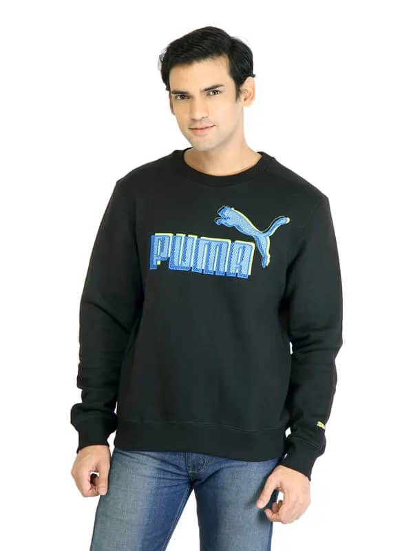 Puma Men Logo Crew Black SweatShirt