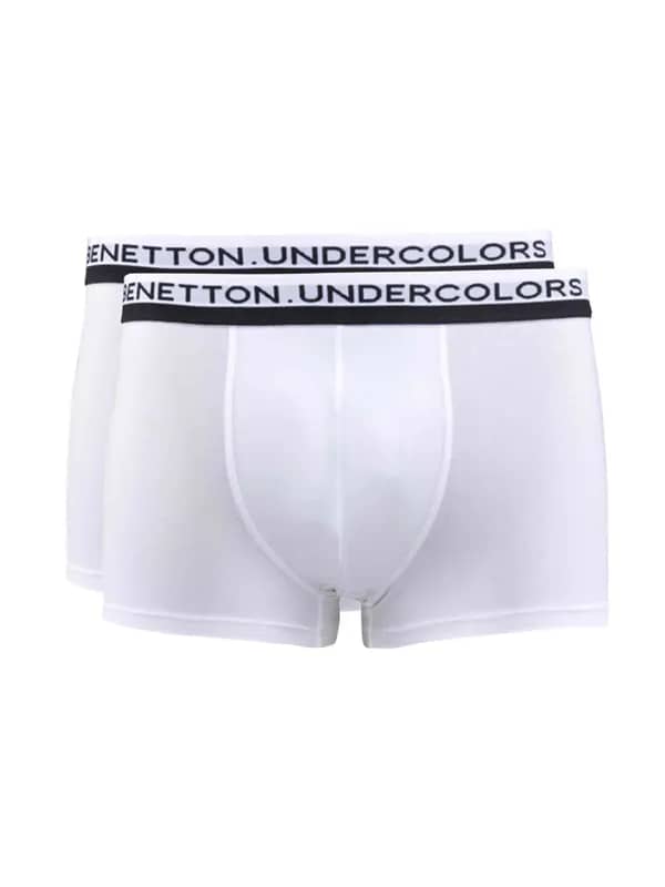 Undercolors of Benetton Men Pack of 2 White Boxer Trunks