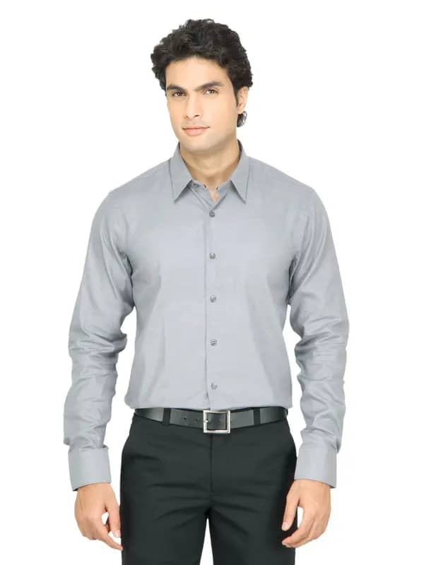 United Colors of Benetton Men Solid Grey Shirt