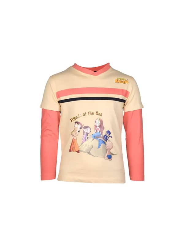 Chhota Bheem Kids Girls Sea Princess Light Orange T-shirt