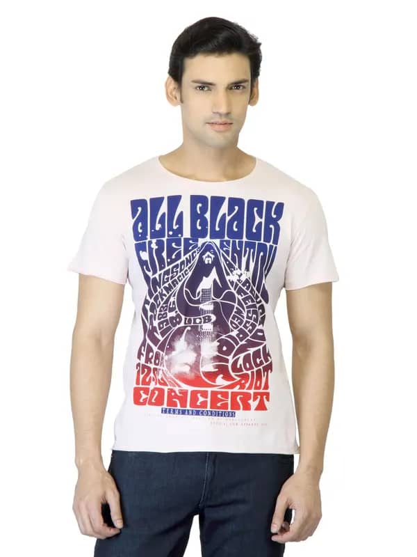United Colors of Benetton Men Pink Printed T-shirt