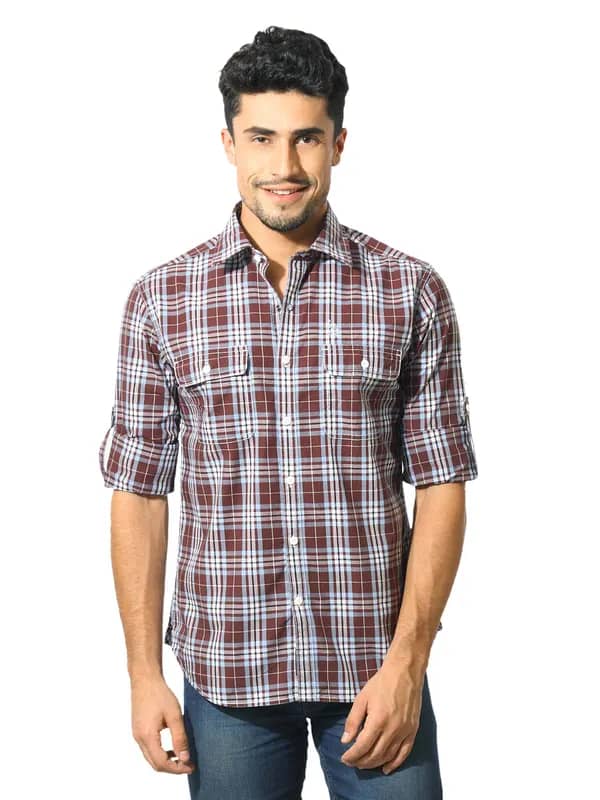 U.S. Polo Assn. Denim Co. Men Brown Check Shirt