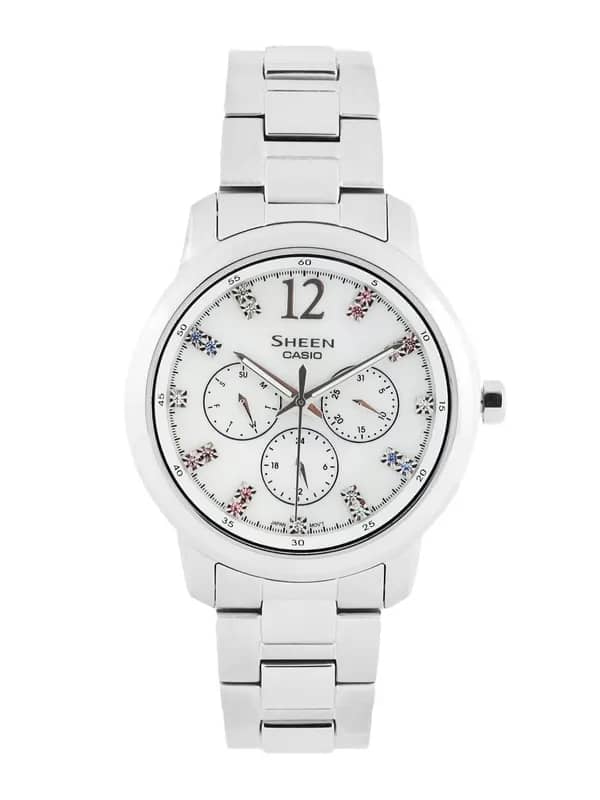 CASIO SHEEN Women White Dial Chronograph Analogue Watch SX047