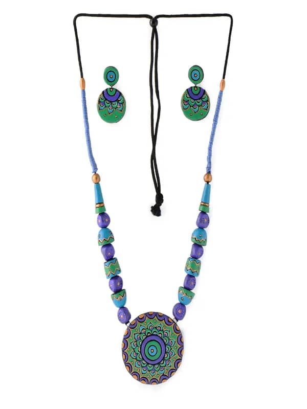 Adrika Purple Teracotta Jewellery Set