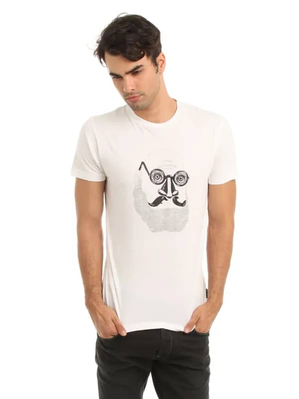 French Connection Men White Printed T-shirt