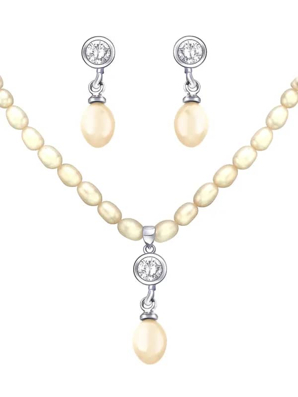 Miki Pearl Women Ivory Jewellery Set