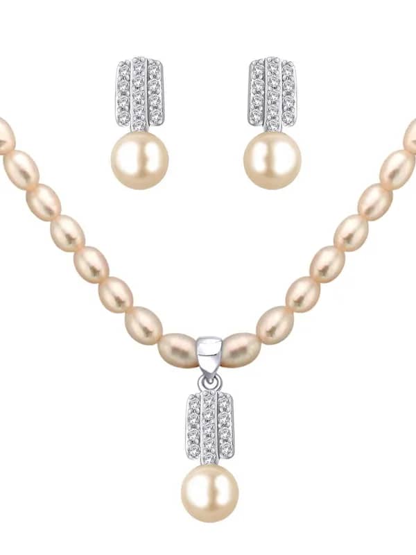 Miki Pearl Women Ivory Jewellery Set